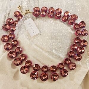 NWT! Double Drop Fuschia Pink Brulee Statement Necklace